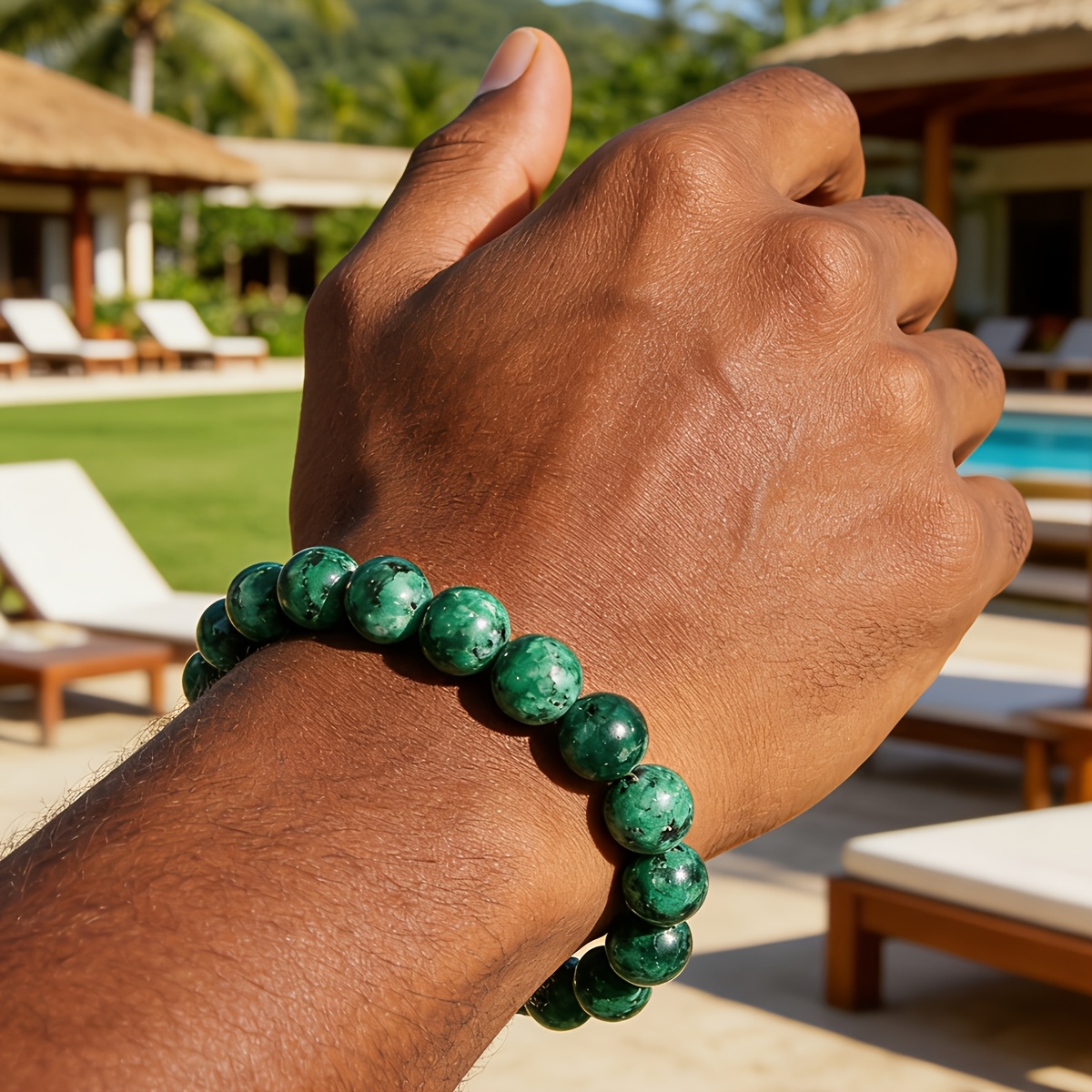 Bohemian Turquoise Beaded Bracelet, December Birthstone Gift